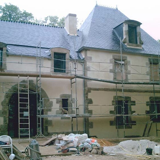 rénovation d'enduit au manoir des indes à Quimper